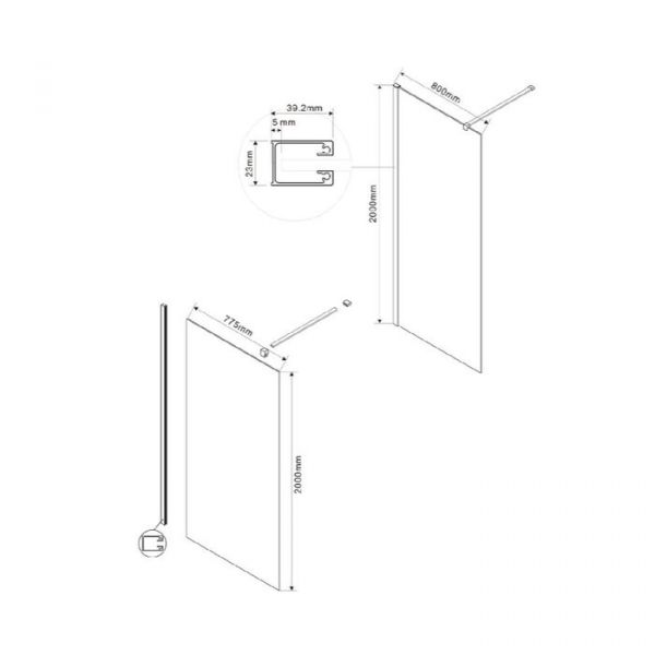 Душевая перегородка Vincea Walk-In VSW-1H800CG