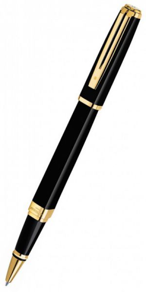 Ручка роллер WATERMAN Exception Slim (S0636990) Black GT (F) чернила: черный латунь позолота 23.3К